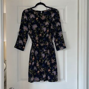 Floral patterned black dress